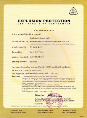 FNZCB电磁阀 CT6英文认证